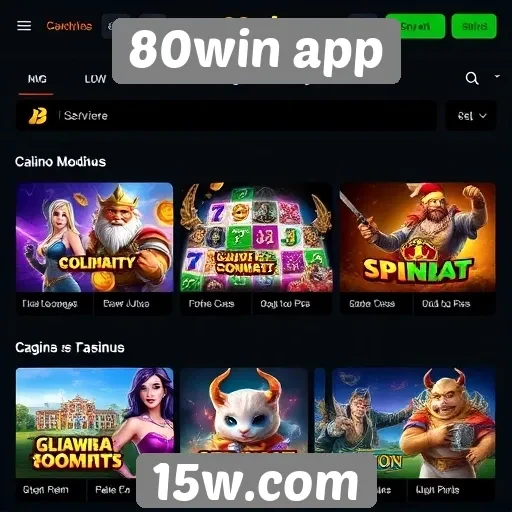 80win app oferece ampla variedade de jogos online